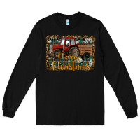 Black Merry Christmas Farm Tractor Long Sleeve Tee - RanaPortraitStore