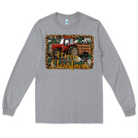 Heather Grey Merry Christmas Farm Tractor Long Sleeve Tee - RanaPortraitStore