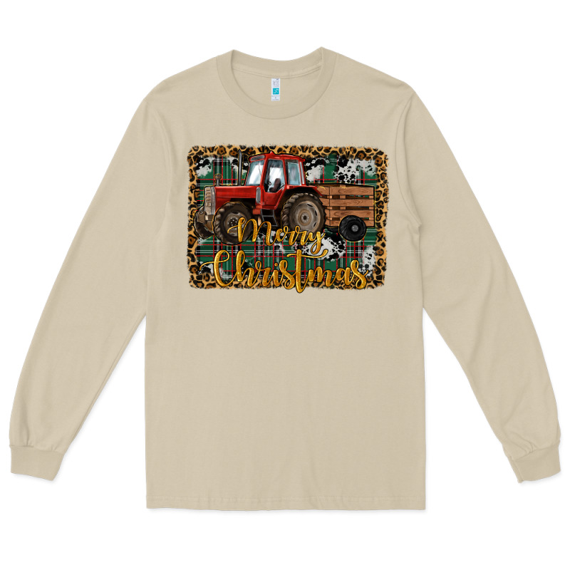 Merry Christmas Farm Tractor Long Sleeve Tee by RanaPortraitStore | Teevron