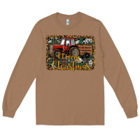 Toasted Coconut Merry Christmas Farm Tractor Long Sleeve Tee - RanaPortraitStore