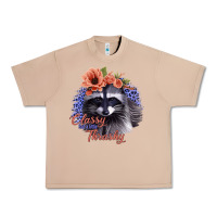 Burro Classy But a Little Thrashy Raccoon with Flowers Urban Heavy Tee - Bettercallsaul