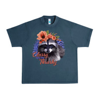 Midnight Navy Classy But a Little Thrashy Raccoon with Flowers Urban Heavy Tee - Bettercallsaul