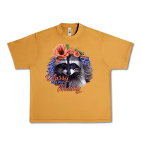 Peanut Butter Classy But a Little Thrashy Raccoon with Flowers Urban Heavy Tee - Bettercallsaul