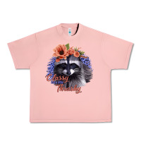 Salmon Classy But a Little Thrashy Raccoon with Flowers Urban Heavy Tee - Bettercallsaul