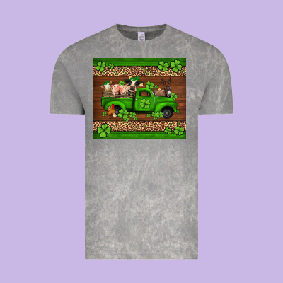 St Patricks Farm Animals Truck Vintage Tee Designed By Jasminsmagicworld