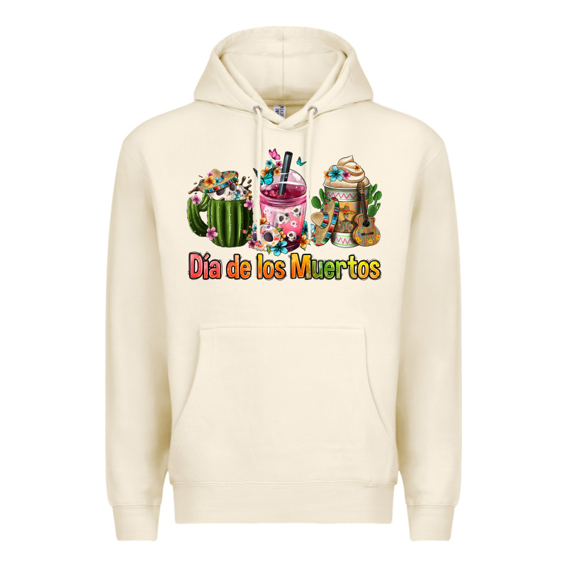 Mexican Día De Los Muertos Coffee Cups Premium Hoodie by FaDigitalArtStudio | Teevron