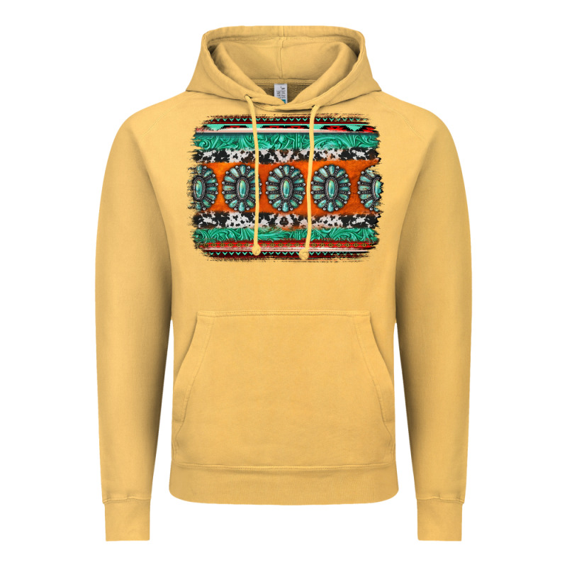 Turquoise Western Background Vintage Hoodie by Jasminsmagicworld | Teevron