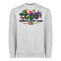 Heather Grey cdl mardi gras Heavyweight Sweatshirt - CowGirlArtShop
