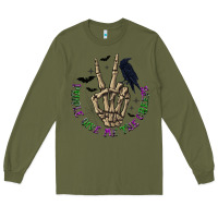 Army Green People Give Me The Creeps Long Sleeve Tee - texasbilliewilder
