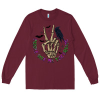 Burgundy People Give Me The Creeps Long Sleeve Tee - texasbilliewilder
