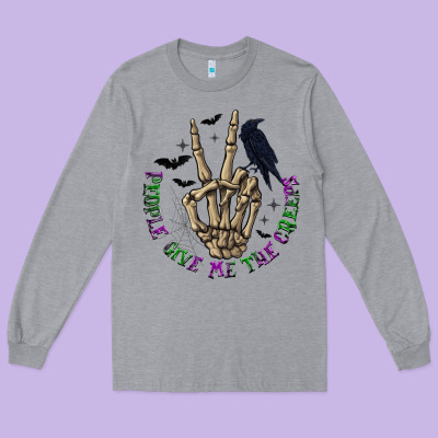 People Give Me The Creeps Long Sleeve Tee Designed By Texasbilliewilder