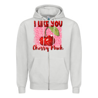 Dove Grey I like you cherry much Valentine's Day Zipper Hoodie - FaDigitalArtStudio