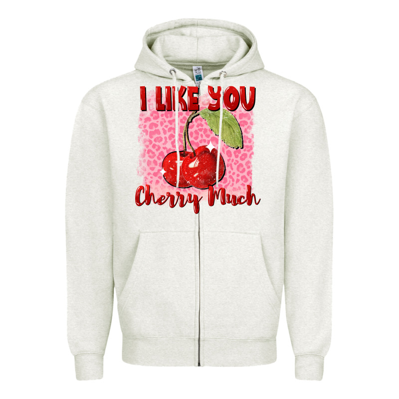 I Like You Cherry Much Valentine's Day Zipper Hoodie by FaDigitalArtStudio | Teevron