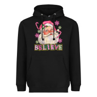 Black Pink Believe Santa Christmas Heavyweight Hoodie - FaDigitalArtStudio