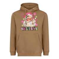 Toasted Coconut Pink Believe Santa Christmas Heavyweight Hoodie - FaDigitalArtStudio