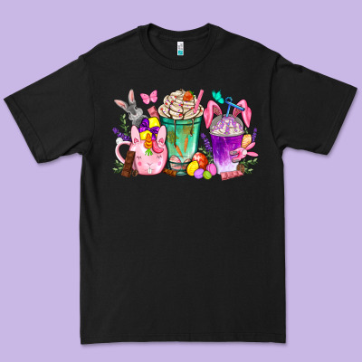 Easter Coffee Cups With Bunny Premium Tee Designed By Nancycooperartshop