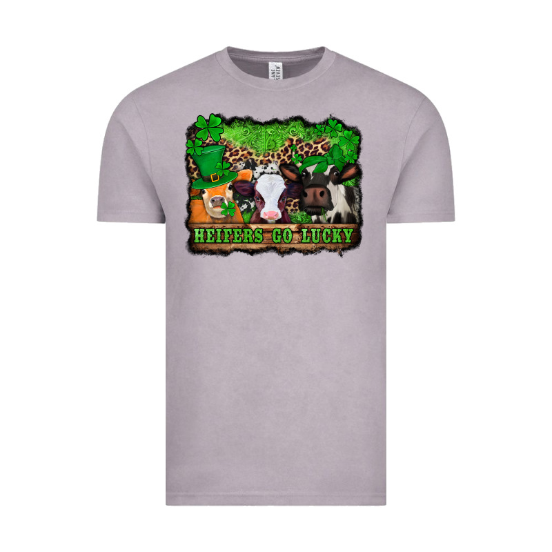 St Patricks Cows Heifers Go Lucky Vintage Tee by Jasminsmagicworld | Teevron