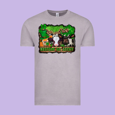 St Patricks Cows Heifers Go Lucky Vintage Tee Designed By Jasminsmagicworld