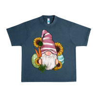 Midnight Navy easter gnomes egg carrot sunflowers Urban Heavy Tee - RanaPortraitStore