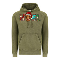 Vintage Olive noel highland cow Vintage Hoodie - Jasminsmagicworld