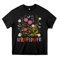 Black wildflower malias Heavy Core Tee - MaliasSmallBusiness
