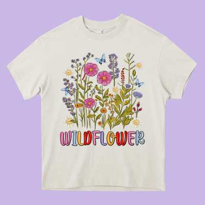 Wildflower Malias Heavy Core Tee Designed By Maliassmallbusiness