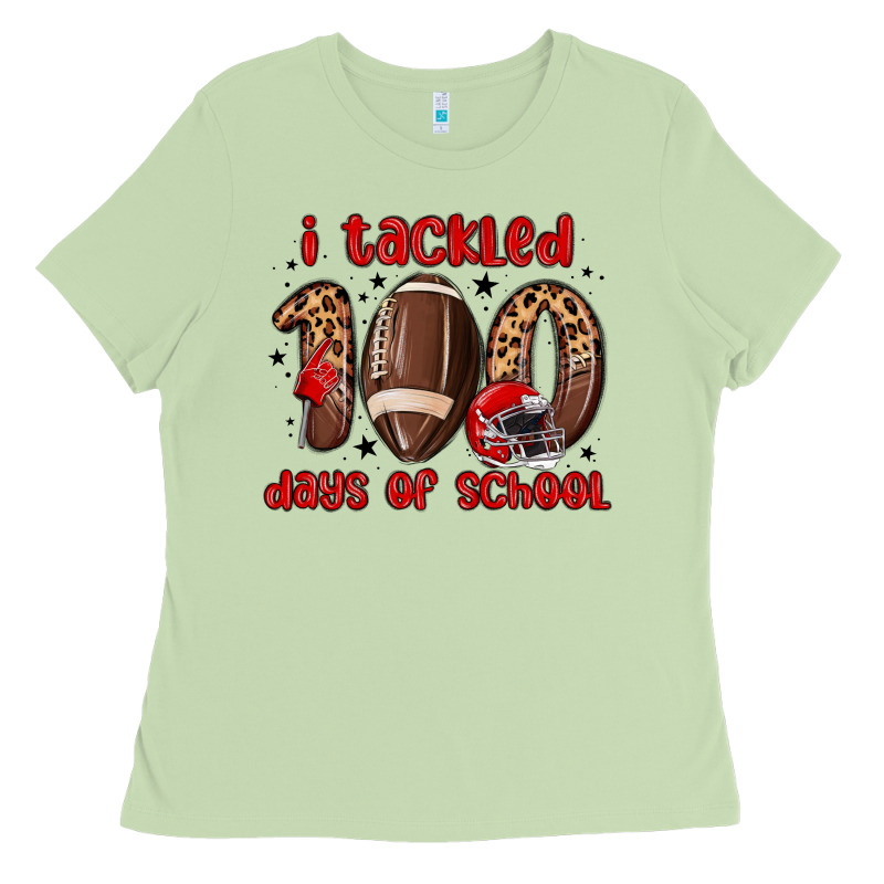 I Tackled 100 Days Of School Ladies Tee by MaliasSmallBusiness | Teevron