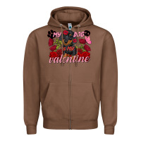 Chestnut My dog is my Valentine's Day Zipper Hoodie - FaDigitalArtStudio