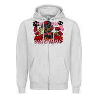 Dove Grey My dog is my Valentine's Day Zipper Hoodie - FaDigitalArtStudio