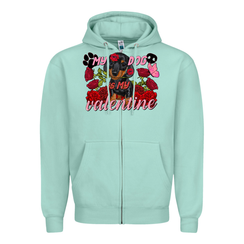 My Dog Is My Valentine's Day Zipper Hoodie by FaDigitalArtStudio | Teevron