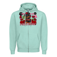 Seafoam My dog is my Valentine's Day Zipper Hoodie - FaDigitalArtStudio