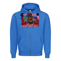 True Royal My dog is my Valentine's Day Zipper Hoodie - FaDigitalArtStudio