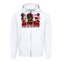 White My dog is my Valentine's Day Zipper Hoodie - FaDigitalArtStudio