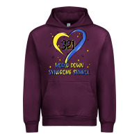 Mauve Wine world down syndrome symbol Urban Hoodie - Artiststas