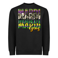 Black cowhide mardi gras Heavyweight Sweatshirt - CowGirlArtShop