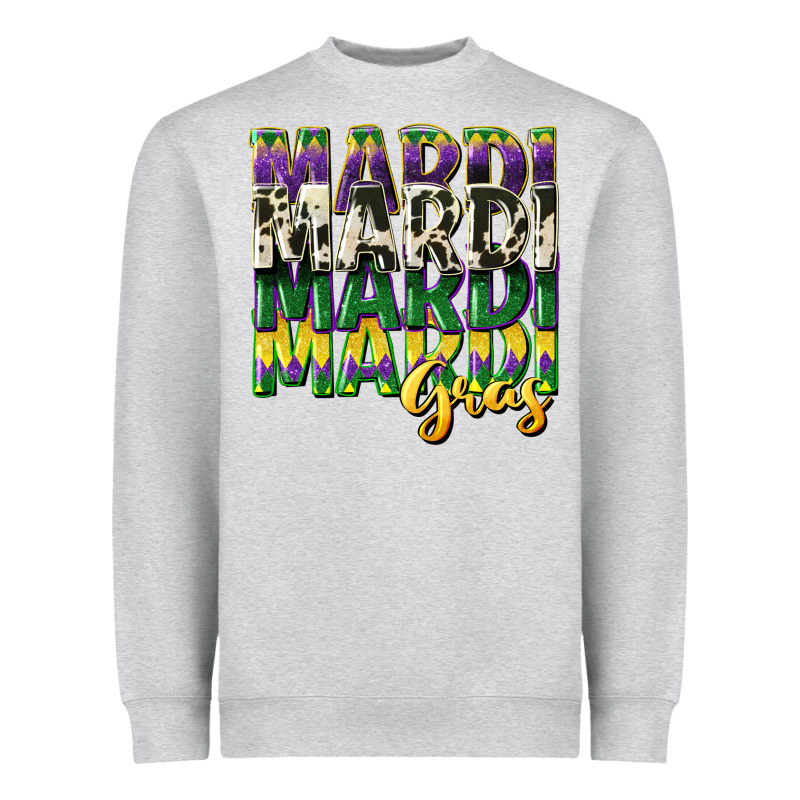 Cowhide Mardi Gras Heavyweight Sweatshirt by CowGirlArtShop | Teevron