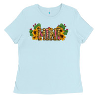 Baby Blue Cactus Leopard Sunflower Mama and Mini Set Ladies Tee - Jasminsmagicworld