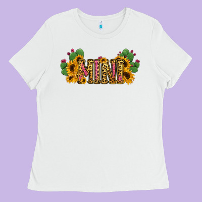 Cactus Leopard Sunflower Mama And Mini Set Ladies Tee Designed By Jasminsmagicworld