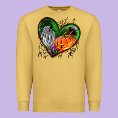 Halloween Heart With Pumpkin Premium Sweatshirt Designed By Bundleandbundleshop