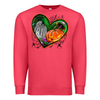 Cardinal halloween heart with pumpkin Premium Sweatshirt - BundleAndBundleShop