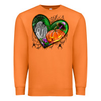 Carrot halloween heart with pumpkin Premium Sweatshirt - BundleAndBundleShop