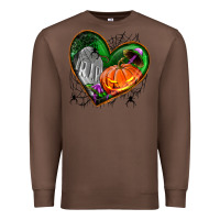 Chestnut halloween heart with pumpkin Premium Sweatshirt - BundleAndBundleShop