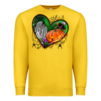 Lemon halloween heart with pumpkin Premium Sweatshirt - BundleAndBundleShop
