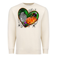 Sandshell halloween heart with pumpkin Premium Sweatshirt - BundleAndBundleShop