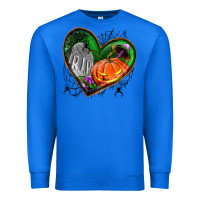True Royal halloween heart with pumpkin Premium Sweatshirt - BundleAndBundleShop