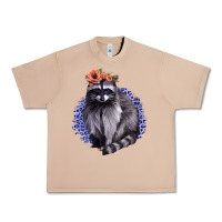 Raccoon With Flowers Urban Heavy Tee | Teevron