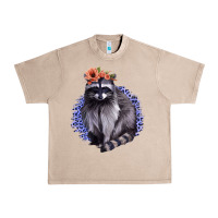French Oak Raccoon with Flowers Urban Heavy Tee - Bettercallsaul
