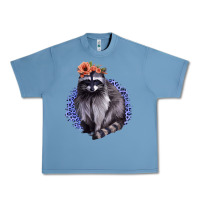 Pebble Blue Raccoon with Flowers Urban Heavy Tee - Bettercallsaul