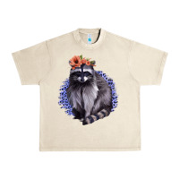 Sandshell Raccoon with Flowers Urban Heavy Tee - Bettercallsaul