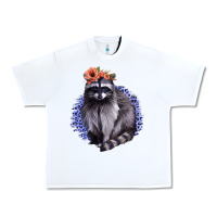 White Raccoon with Flowers Urban Heavy Tee - Bettercallsaul